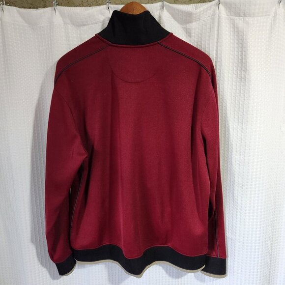 Chaps Track Jacket Men's Large Long Sleeve Ribbed High Neck Cuffs Waist Retro - Picture 2 of 6